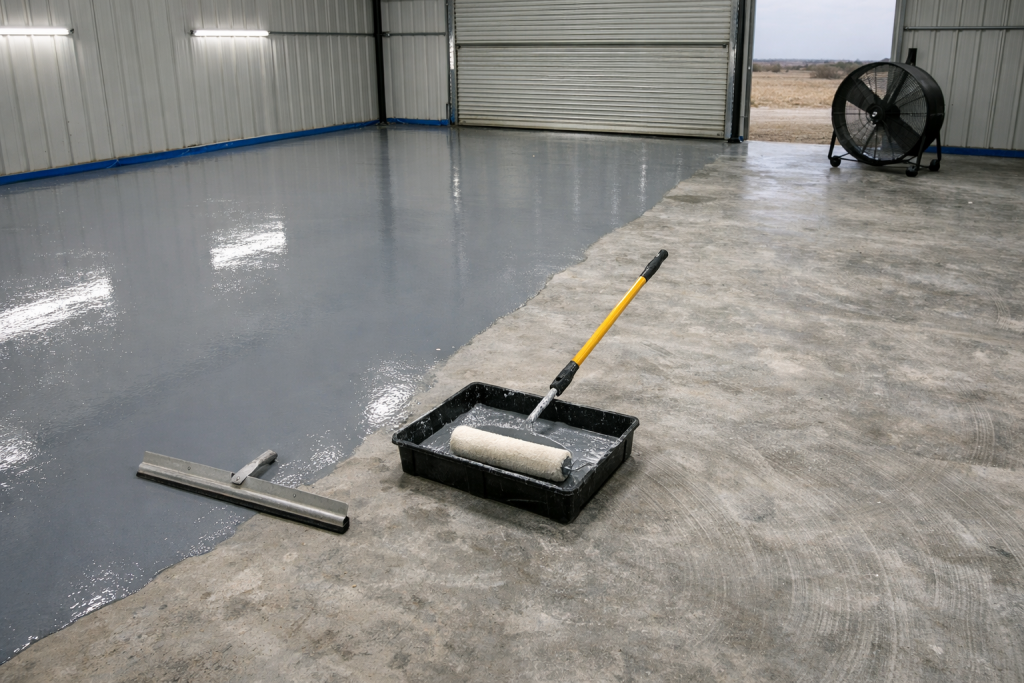 commercial flooring installation cedar creek lake tx in progress