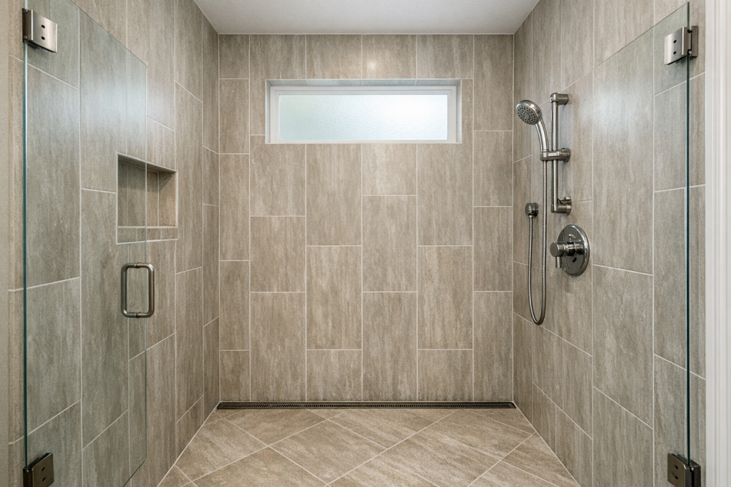 custom tile shower installation gun barrel city tx finished